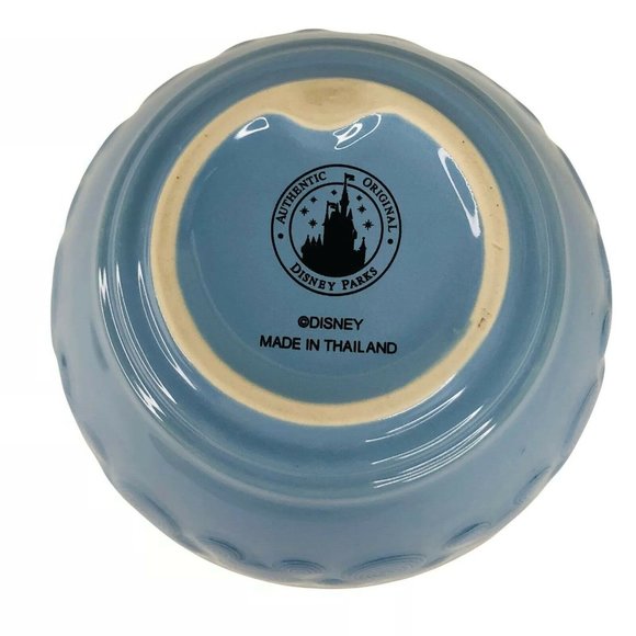 Disney Parks Mickey Mouse Soup Cereal Bowl Blue Brown Stripe White Thailand - Picture 8 of 10
